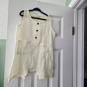 Kyte baby linen 4t sleeveless romper NWOT